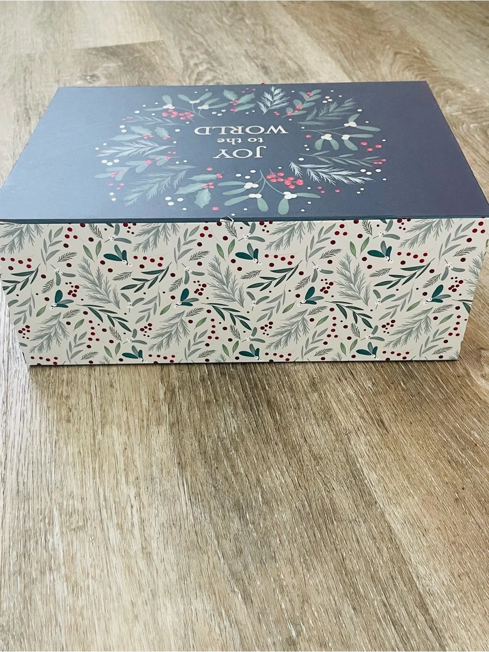 Joy to the World Holiday Gift Box - Navy and Red